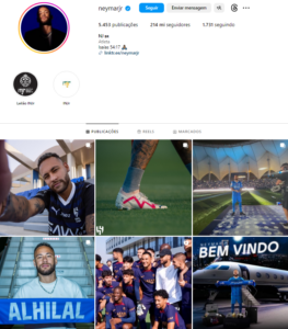 Neymar social media